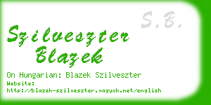 szilveszter blazek business card